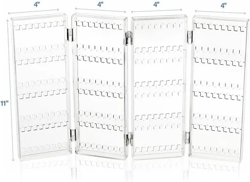 Jewelry Organizer - 6-Tier Earring Holder Rack For 140 Pairs - Compact Stand -Foldable & Freestanding Table - 11.57x4.8x3.46
