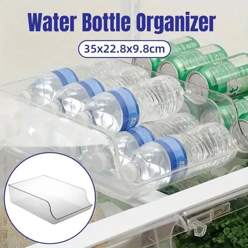 Clear Plastic Beverage Organizer Fridge Storage Shelf Holder for Kitchen Pantry
