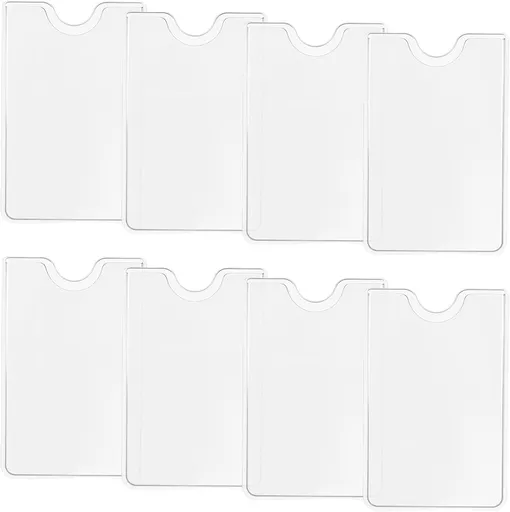 8 Pcs Plastic Credit Card Sleeves for Wallet, Clear Social Security Cards Protector, Waterproof Card Holders Sleeves, Side Loading Protectors for Driver's License, Debit Cards (3.6" x 2.3")
