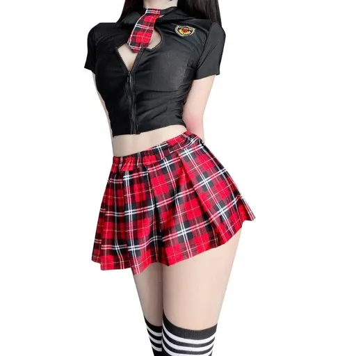 House Of Dasein Japanese School Girl Uniform Sexy Costume Women Cosplay Flattering Figur - With Stocking