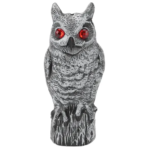 Solar Powered Owl Glowing Eyes Lifelike Appearance Waterproof Sun Resistant Bird Repeller for Home Garden Patio Fence