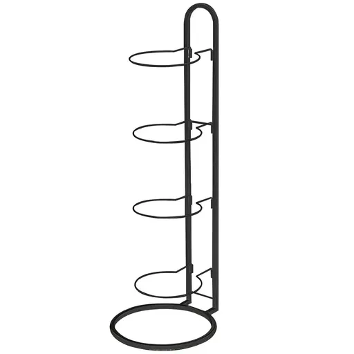 3/4Tier Basketball Stand Ball Organizer Storage Rack Basketball Equipment Holder - Black-4 Layers