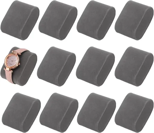 12pcs Bracelet Watch Pillow Velvet Jewelry Display Pillows Cushion Pad Watch Storage Pillow for Watch Box Grey