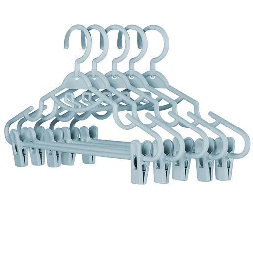 Plastic Pants Hangers with Clips Heavy Duty Space Saving Acrylic Clip Hangers for Pants Suitable for All Clothing Blue 5 Pack