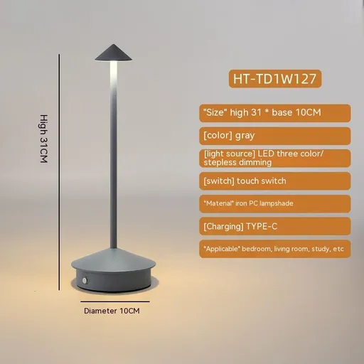 Touch Table Lamp, Led Cordless Desk Lamp Battery Operated Portable Rechargeable Bedside Table Lamps for Restaurant/Indoor/Outdoor
