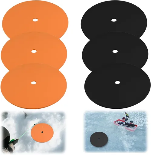Ice Fishing Hole Covers, 12 Inch Insulator Covers Lid Fish Tip Ups Equipment Winter Accessories for Houses orange,black-6 -
