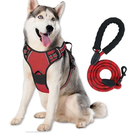 Reflective Dog Harness Leash Set Anti Pull Vest for Pets