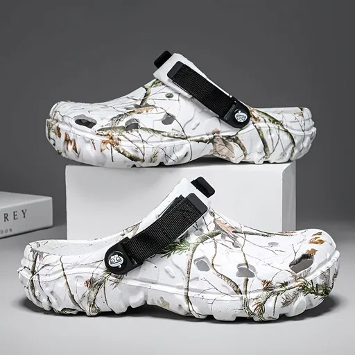 Men'S Summer Mules Beach Shoes Thick-Soled Mules EVA Shoes Anti-Slip Shoes - White - Size 37