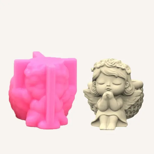 Silicone Vase Mold, Cute Girl Concrete Moulds, Non-Stick Silicone Planter Mold, Reusable Plaster Mold for DIY Candle Holder