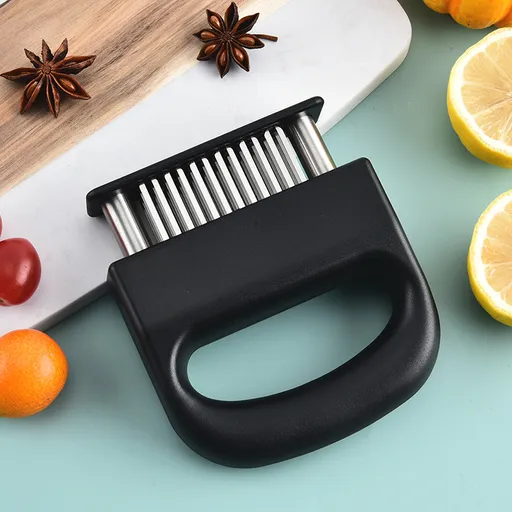 Professional Meat Tenderizer Tool - 48 Stainless Steel Blades with Safety Lock & Ergonomic Handle