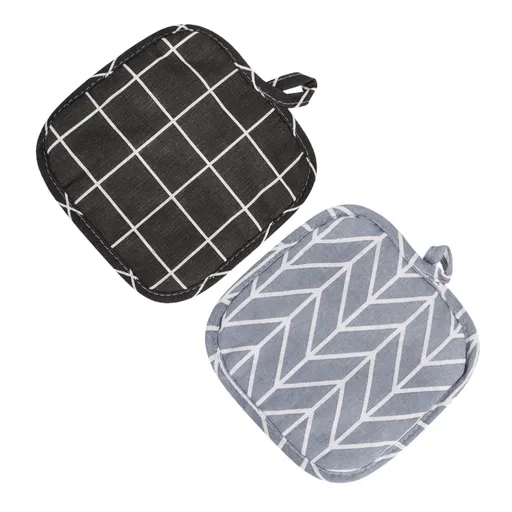 2 pcs Cotton Insulation Pad Cloth Pot Holder Silicone Hot Bowl Holder Kitchen Pot Holder Gloves Placemat