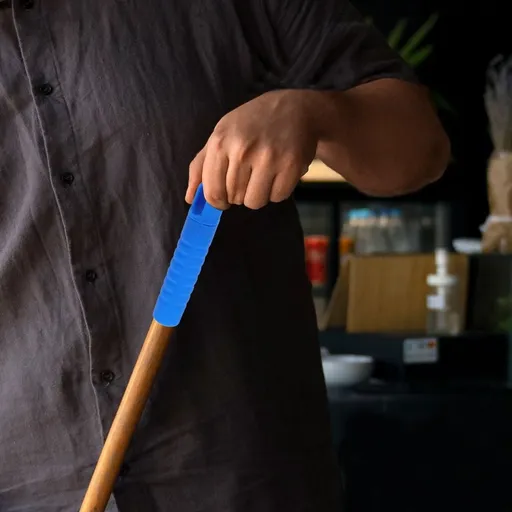 5Pcs Blue Mop Handle Grip Replacement with Textured Surface for Enhanced Control