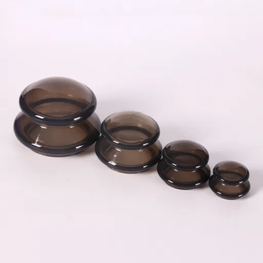 4-piece Cupping cup - Cupping cups - silicone cups - Cupping Set - Cupping For Cellulite - vacuum cup - For reducing cellulite anti-aging relieves pain and joints for buttocks, neck, body - black