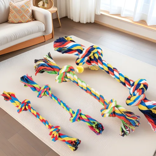 Cotton Rope Knot Pet Toy Dog Teething Small Random Color Small 20cm-25 grams