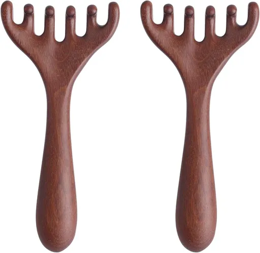 BOXOB 2pcs Wooden Head Massager, Portable Head Scratcher for Deep Relaxation Durable Wooden Comb Wooden Scalp Massager Gift for Family and Friends
