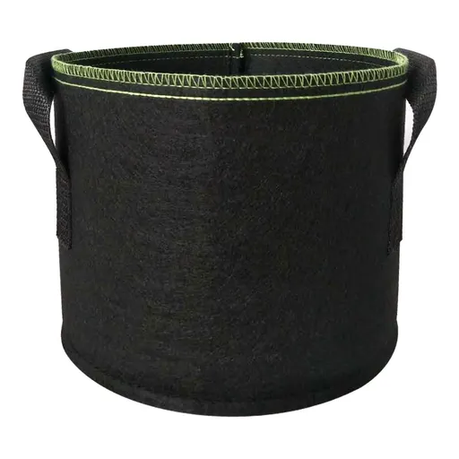 Thickening Grow Bag Non Woven Fabric Pot Vegetable Flower Medicinal Herbs Planting Bag Black with Green Edge 10 Gallon 40x30 5Pcs