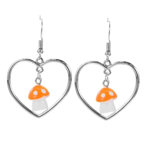 Heart Mushroom Earrings Fashion Ear Accessories Heart Shape Earrings Ladies Earrings Earrings Adorable Ear Studs Mushroom