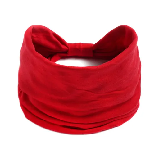 Wide Stretchy Headband for Adults Sports Hair Band for Yoga Running Fitness Workout - Red
