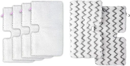 4 Pack + 2 Pack Replacement Microiber Mop Pad or Shark Steam Pocket Mops S3500 Series S3501 S3601 S3550 S3901 S3801 SE450 S3801CO S3601D (4 sot mop pad+2 scrubby mop pad)