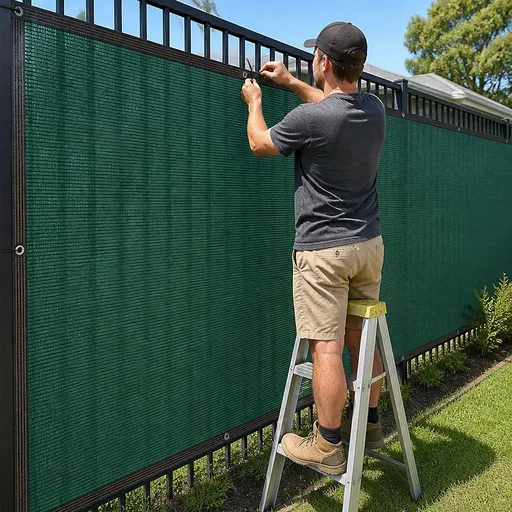 Fence Privacy Screen – 20mx2m Dark Green HDPE Mesh Windscreen