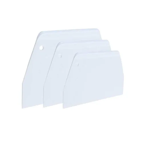 Dough and Bowl Scraper 3-Piece Trapezoidal Plastic Scraper Multi-Function Kitchen Scraper Food Safety Plastic Dough Cutter