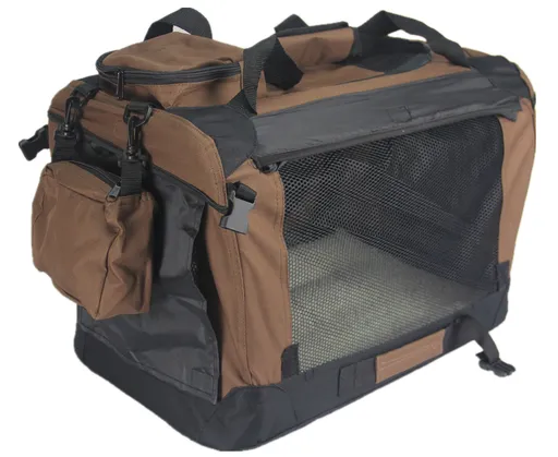 Soft Dog Crate XXL Foldable Water Resistant 91cm x 63cm x 63cm Brown