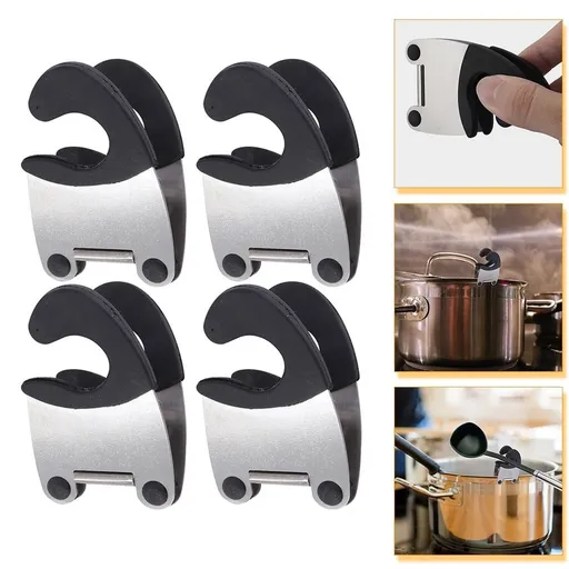 4Pcs Cooking Spoon Rest for Pot Multi Color Pot Side Clamp Easy Clean