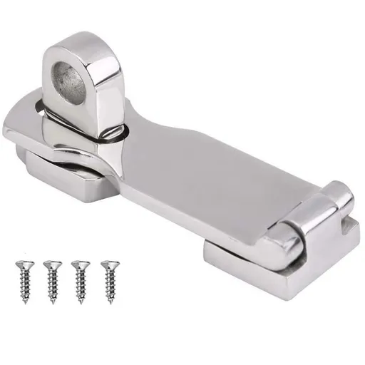 MARINE Grade Stainless Steel 3" Heavy Duty Door Hasp with Turning Padlock Eye Mount with Screws sturdy and durable