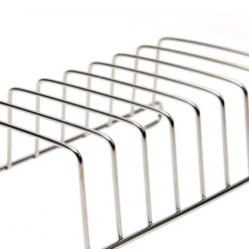 8 Slots Slice Toast Rack Holder, Stainless Steel Toast and Bread Rack​ Breakfast Carry erving Bread Loaf Stand, Rectangle