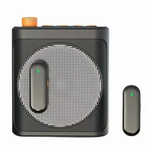 Wireless Lavalier Microphone Portable Voice Amplifier with 2 Mic, Rechargeable Speaker for Classroom, Meetings, Speeches