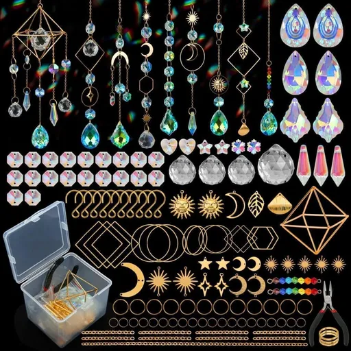 400 DIY Wind Chimes & Dream Catchers, Suncatcher Crystal Crafts for Window and Garden Decor, 400 pieces