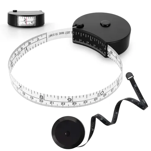 Upgraded Body Tape Measure for Weight Loss, Fitness, Bodybuilding, Mcle Gain. Lock Pin, Retractable Button, Soft Sewing Tape for Tailors, Measures Body Part Circumferences, 60Inch/150cm, 2Pcs