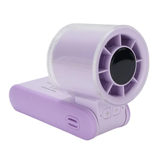 Handheld Portable Fan Quiet 4000mAh Rechargeable Personal Battery Operated Foldable Small Pocket Fan with Digital Display 2.28x2.09x6.69in Purple
