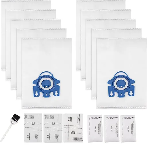 10 Packs 3D Airclean Bags Replacement or Miele GN Vacuum Cleaner Bags it or Miele Classic C2 C3 S2 S5 S8 S400 Series with Motor Protection ilters, AirClean ilters