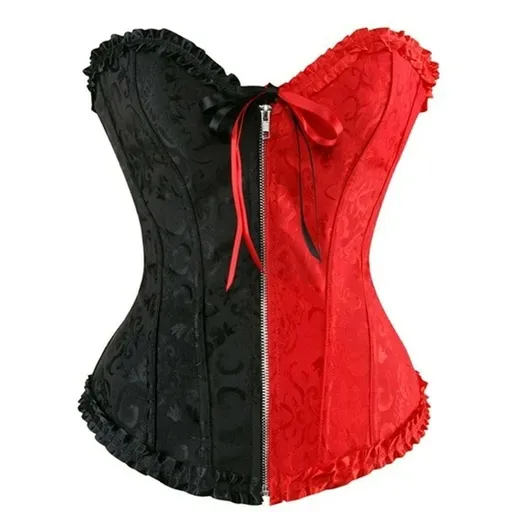 House Of Dasein Black Red Over Bust Corset Sexy Lingerie Bdsm Kink Fetish - Red - Xxxl