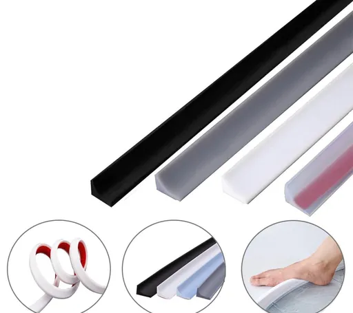 Self-Adhesive Shower Strip Water Barrier, 3 m, White, 5 Colors, Multiple Lengths