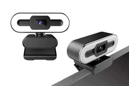 4K Webcam for PC with Light Computer Camera with Built-in Microphone Plug & Play USB Webcam