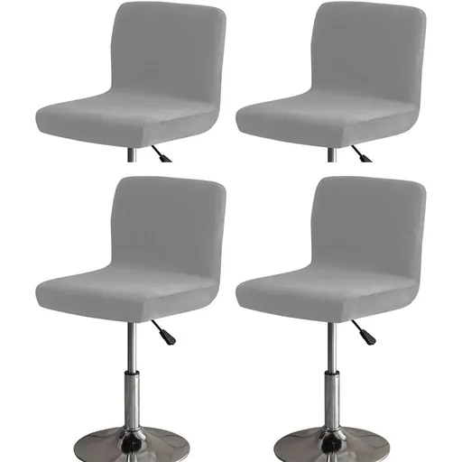 Bar Stool Covers Set of 4 Stretch Pub Counter Stool Chair Covers with Backs, Square Swivel Barstool Seat Slipcover with Elastic Bottom (dark Grey)