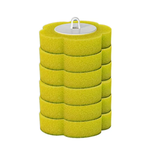 6 Pack Disposable Toilet Brush Refill Heads, Yellow Sponge Cleaning Pads,Suitable for most toilet brushes