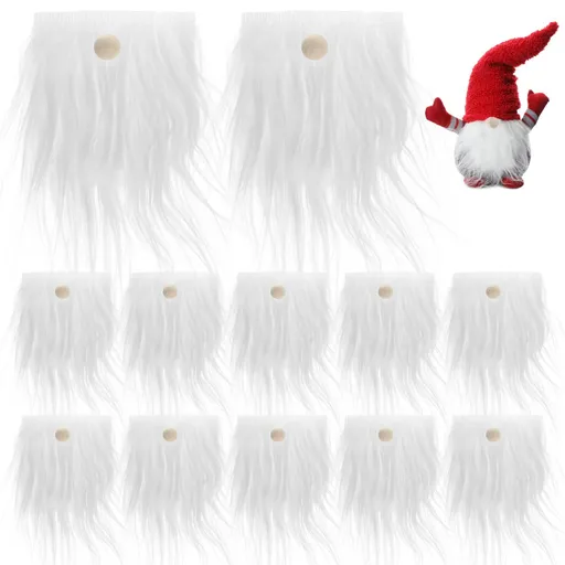 Easter DIY Gnome, 12pcs Pre-Cut Gnomes Beards for Craft Gnomes Beard Wood Balls Set for Halloween Valentines Day Gnome Making