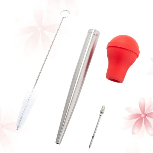 1Set Stainless Steel Barbecue Pump Needle Tool for Injecting Marinade and Flavoring Meat