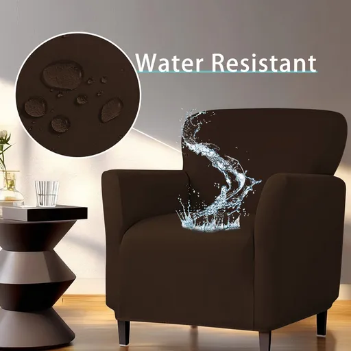 Chair Slipcovers, Waterproof Chair Covers, Armchair 1-Piece Stretch Chair Covers for Living Room, Nonslip Outdoor Armchair Slipcover, Elastic Solid Color Chair Cover, Pets Furniture Protector Coffee
