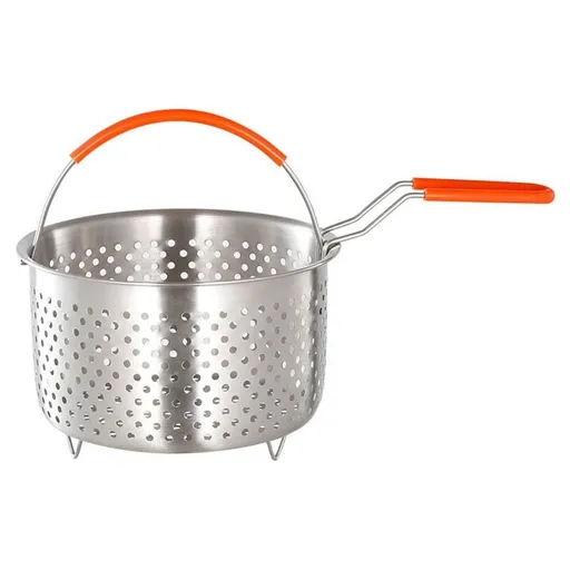 Deep Fryer Basket with Handle,304 Stainless Steel, Dishwasher, Round Shape for Convenient and Cooking, Ideal for Frying