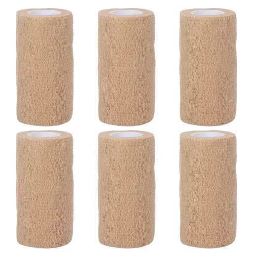6PCS Self Adhesive Elastic Wrap Non Woven Cohesive Tape for Sports and Daily Use - 10cm
