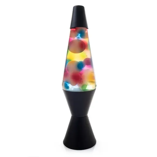 3D Illusion LED Lamp Edgy Diamond Motion Rainbow Graffiti Spray Painted Glass Black 92mm x 92mm x 360mm