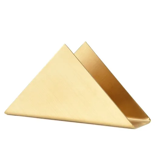 2pcs Paper Towel Holder Heavy Gold Metal Storage Rack Metal Trays Triangle Napkin Stainless Steel （Black and gold）