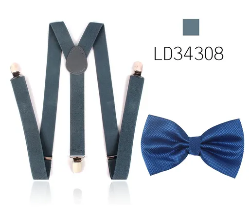 Adult Polyester Suspenders Bow Tie Set 2.5cm LD34308