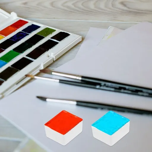 60Pcs Portable White Plastic Watercolor Mixing Palette Case for Painting Artists