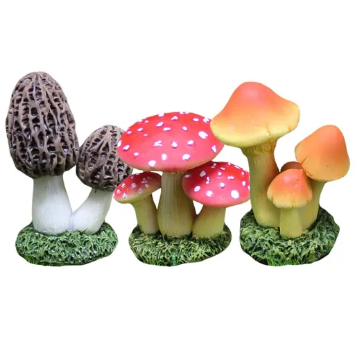3pcs Ornaments Decor DIY Miniatures Lawn Garden Cute Micro Decoration Statues Figurines Mushrooms Cake Miniature Crafts Snail