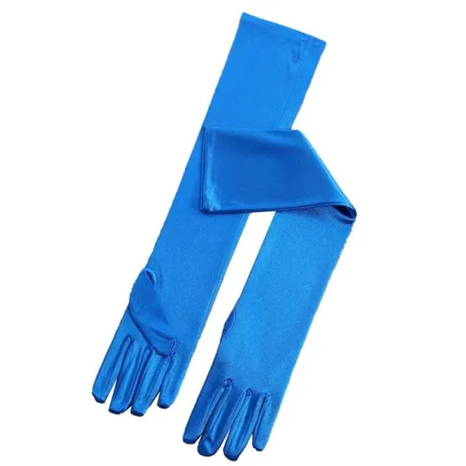Elegant Long Satin Opera Gloves for Prom Party Wedding Costume or Formal Dress - Blue